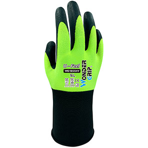 VEND Wonder Grip WG-1855HY U-Feel Yellow/Black Nitrile-Coated Gloves 10/XL