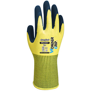 VEND Wonder Grip WG-310HY Comfort Black/Yellow Latex-Coated Gloves 10/XL