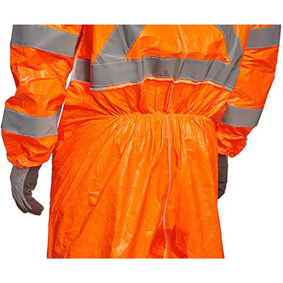 DuPont Tyvek 500 HV TY127S Orange Hi-Vis Hooded Chemical Coveralls