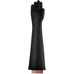 Ansell AlphaTec 87-108 Black Heavy-Duty Natural Rubber Gloves 11