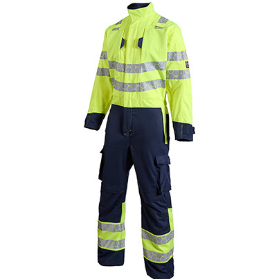 ProGARM CV255M Men’s Yellow/Navy Hi-Vis Arc-Flash Overalls