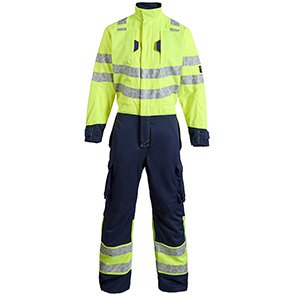ProGARM CV255M Men’s Yellow/Navy Hi-Vis Arc-Flash Overalls 4XL Tall