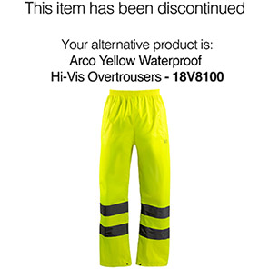 Arco Essentials Yellow Waterproof Hi-Vis Overtrousers 2XL
