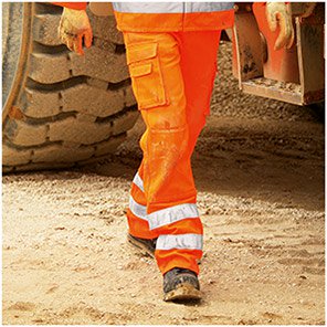 Arco Orange Hi-Vis Cargo Trousers with Kneepad Pockets
