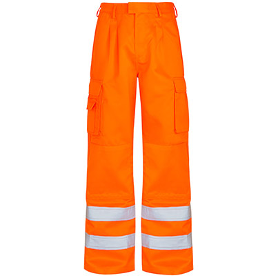 Arco Orange Hi-Vis Cargo Trousers with Kneepad Pockets
