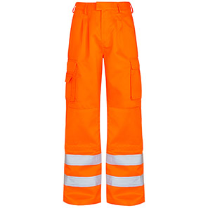 Arco Orange Hi-Vis Cargo Trousers with Kneepad Pockets