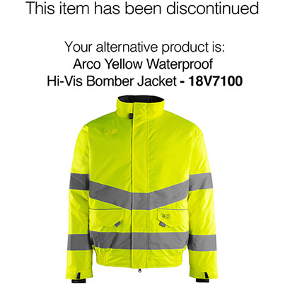 Arco Essentials Yellow Waterproof Hi-Vis Bomber Jacket
