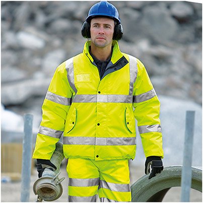 Arco Essentials Yellow Waterproof Hi-Vis Bomber Jacket