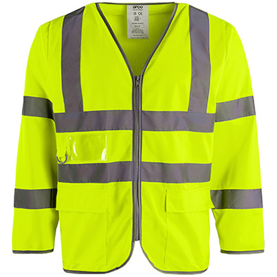 Arco Ultra Yellow Long-Sleeve Zip-Up Hi-Vis Vest