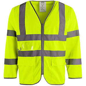 Arco Ultra Yellow Long-Sleeve Zip-Up Hi-Vis Vest