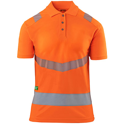 Arco Responsible Women’s Orange Hi-Vis Polo Shirt