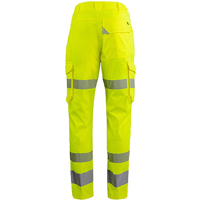 Arco Responsible Women’s Yellow Hi-Vis Cargo Trousers with Kneepad Pockets