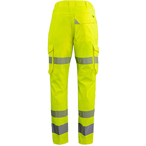 Arco Responsible Women’s Yellow Hi-Vis Cargo Trousers with Kneepad Pockets
