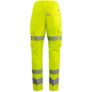 Arco Responsible Women’s Yellow Hi-Vis Cargo Trousers with Kneepad Pockets