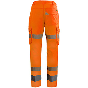 Arco Responsible Women’s Orange Hi-Vis Cargo Trousers with Kneepad Pockets