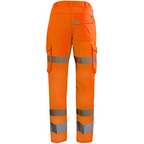 Arco Responsible Women’s Orange Hi-Vis Cargo Trousers with Kneepad Pockets