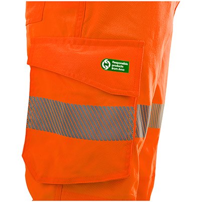 Arco Responsible Women’s Orange Hi-Vis Cargo Trousers with Kneepad Pockets