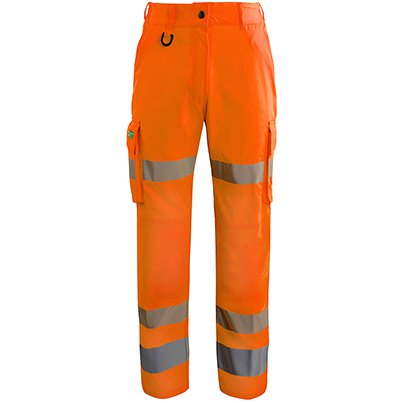 Arco Responsible Women’s Orange Hi-Vis Cargo Trousers with Kneepad Pockets