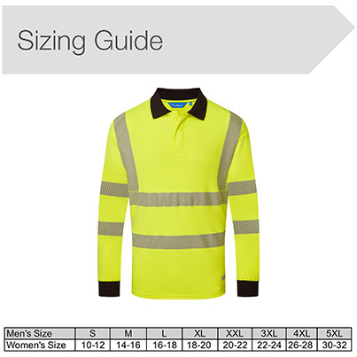 Alsico PLS1918 Yellow/Navy Hi-Vis Long-Sleeve Polo Shirt