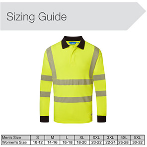 Alsico PLS1918 Yellow/Navy Hi-Vis Long-Sleeve Polo Shirt