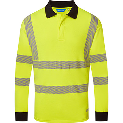 Alsico PLS1918 Yellow/Navy Hi-Vis Long-Sleeve Polo Shirt