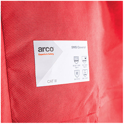 Arco SMS Type 5/6 Red Chemical Coverall