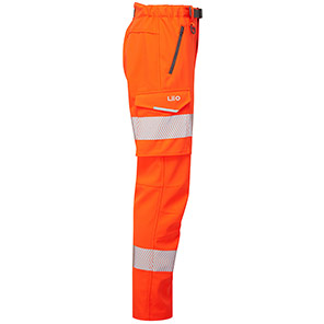 Leo EcoViz Starcross Women’s Orange Hi-Vis Stretch Trousers