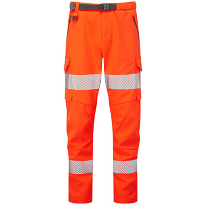 Leo EcoViz Starcross Women’s Orange Hi-Vis Stretch Trousers
