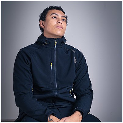 TROJAN Men’s Navy Hooded Softshell Jacket