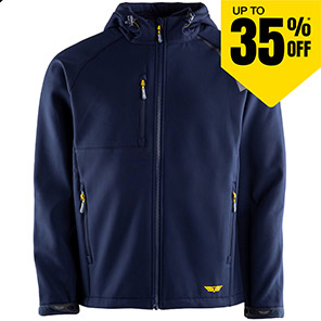 TROJAN Men’s Navy Hooded Softshell Jacket