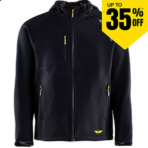 TROJAN Men’s Black Hooded Softshell Jacket