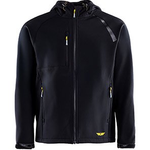 TROJAN Men’s Black Hooded Softshell Jacket 3XL