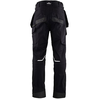 TROJAN Stretch Men’s Black Cargo Trousers with Holster Pockets