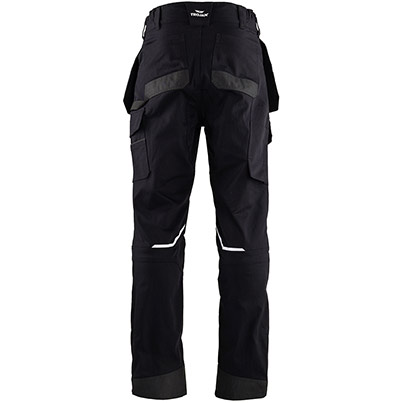 TROJAN Stretch Men’s Black Cargo Trousers with Holster Pockets