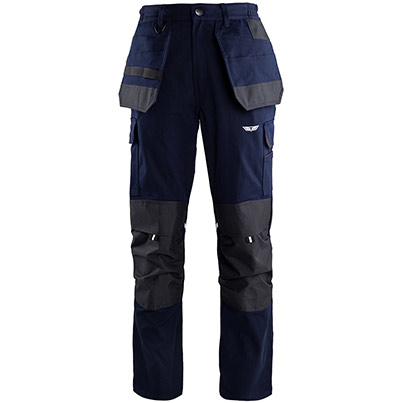 TROJAN Stretch Men’s Navy Cargo Trousers with Holster Pockets