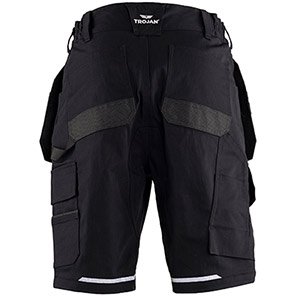 TROJAN Stretch Men’s Black Cargo Shorts with Holster Pockets