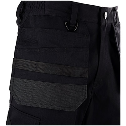 TROJAN Stretch Men’s Black Cargo Shorts with Holster Pockets