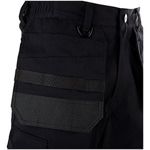 TROJAN Stretch Men’s Black Cargo Shorts with Holster Pockets
