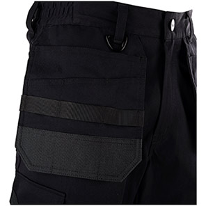 TROJAN Stretch Men’s Black Cargo Shorts with Holster Pockets