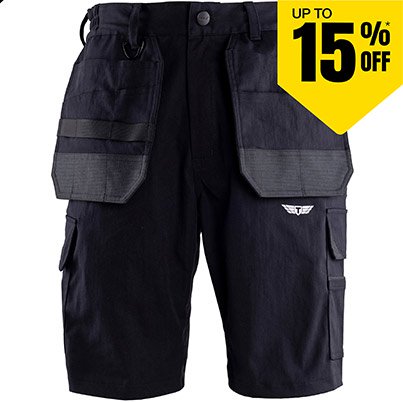TROJAN Stretch Men’s Black Cargo Shorts with Holster Pockets