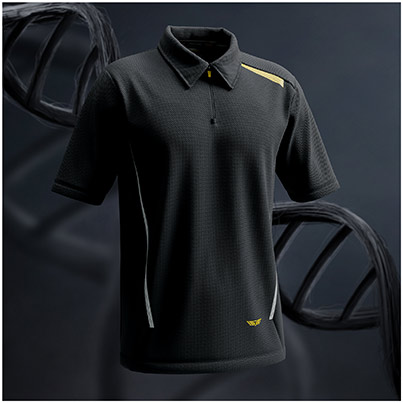 TROJAN Men’s Black Polo T-Shirt