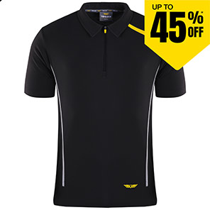 TROJAN Men’s Black Polo T-Shirt