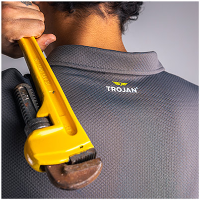 TROJAN Men’s Grey Polo T-Shirt