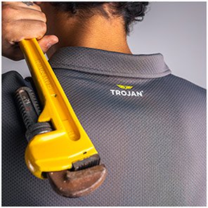 TROJAN Men’s Grey Polo T-Shirt