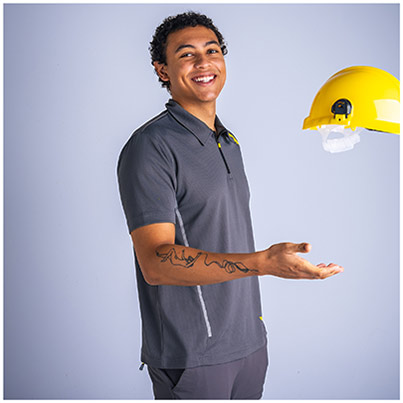 TROJAN Men’s Grey Polo T-Shirt