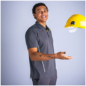 TROJAN Men’s Grey Polo T-Shirt