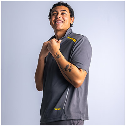 TROJAN Men’s Grey Polo T-Shirt