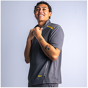 TROJAN Men’s Grey Polo T-Shirt