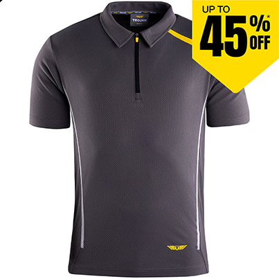 TROJAN Men’s Grey Polo T-Shirt