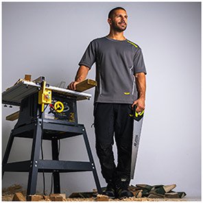 TROJAN Tech Men’s Black Cargo Trousers with Holster Pockets